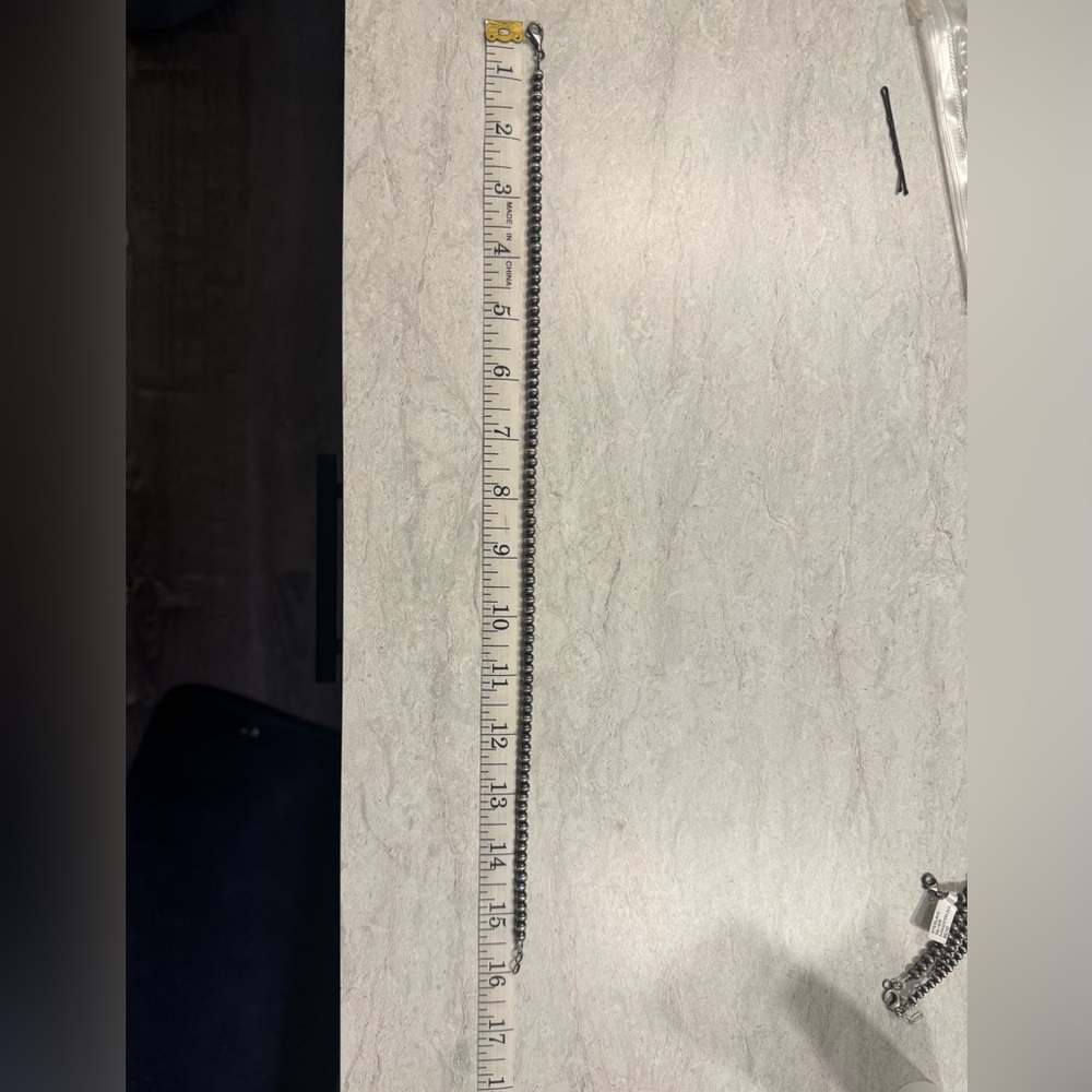 Sterling Silver Machine-Made Beaded Necklace - image 2